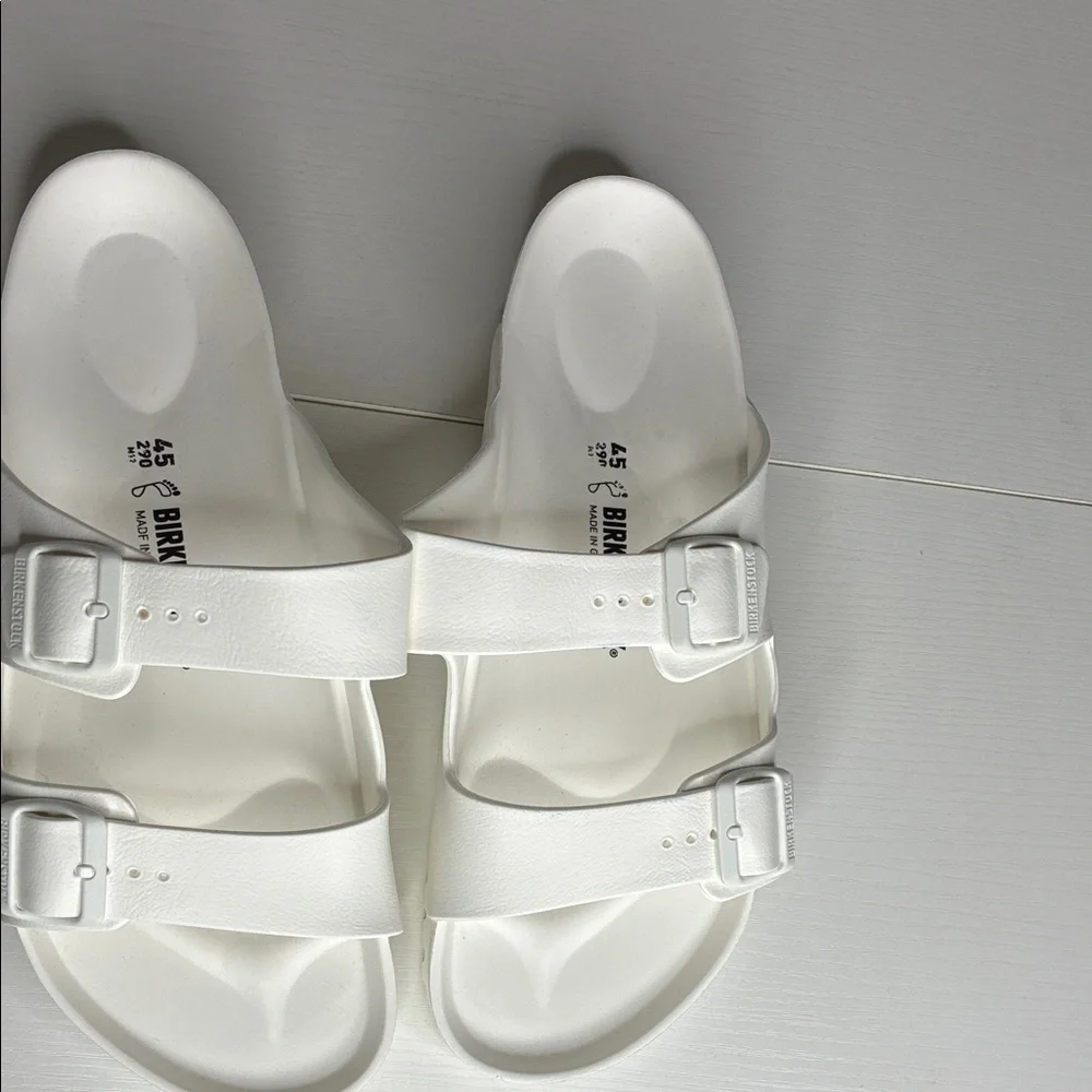 Birkenstock White Two-Strap EVA Slide Sandals